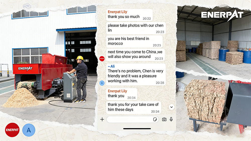 Wood Shaving Production Line with Bagging System Línea de producción de viruta de madera con sistema de ensacado