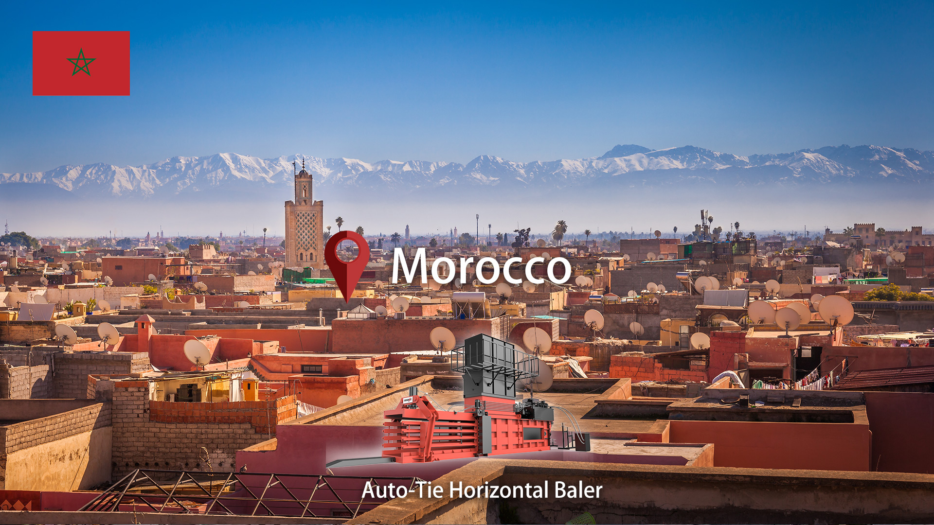 Marruecos: ENERPAT Instalada empacadora horizontal de cartón grande