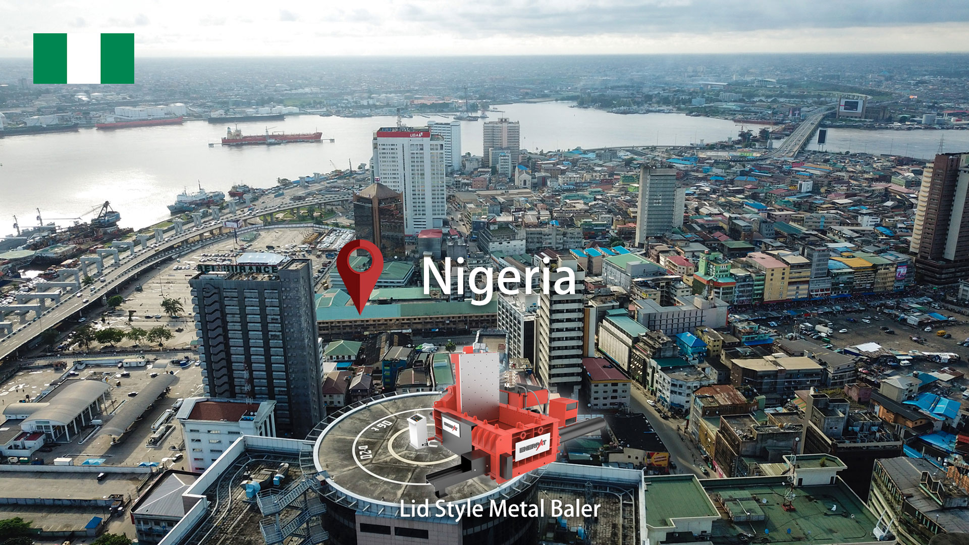 Nigeria: ENERPAT Máquina empacadora de chatarra instalada