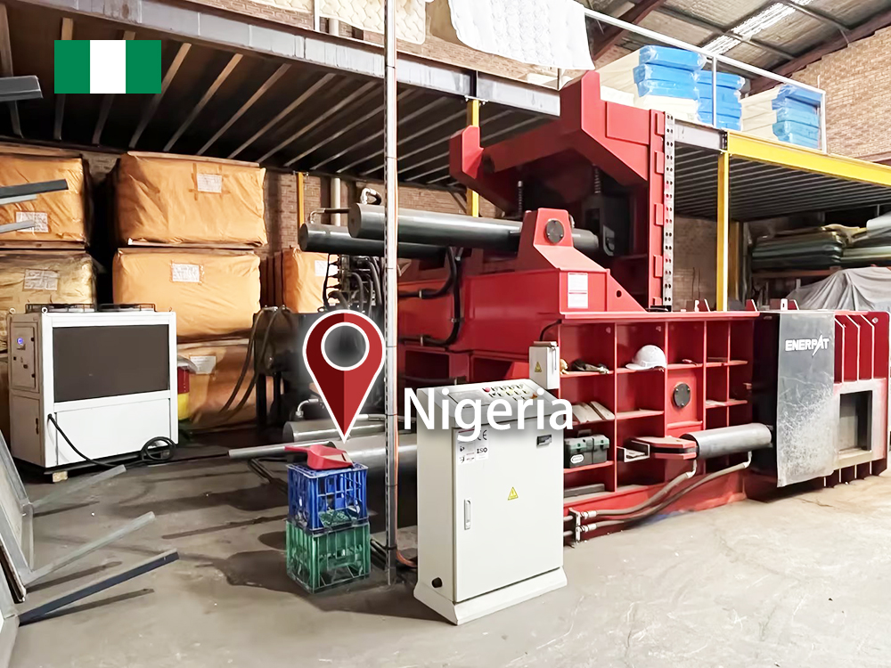 Nigeria: ENERPAT Máquina empacadora de chatarra instalada