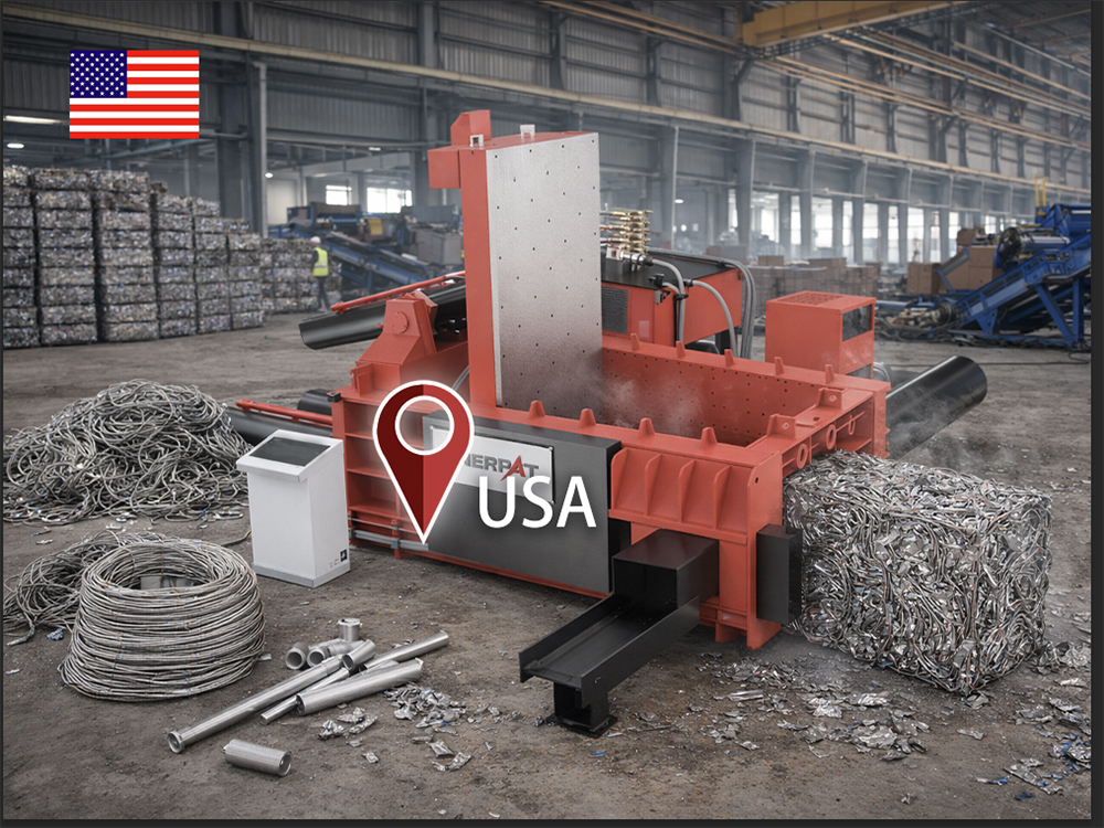 Estados Unidos: ENERPAT Prensa empacadora de chatarra para la venta instalada