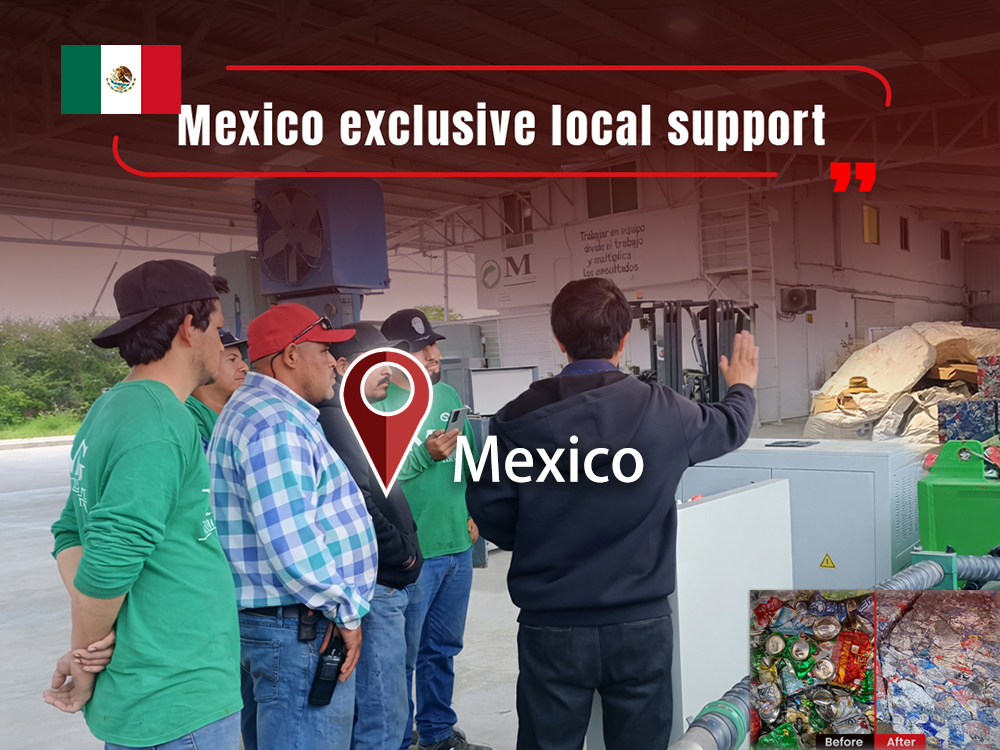 México: ENERPAT Instalada Máquina Compactadora de Latas de Aluminio AMB-H2014-250