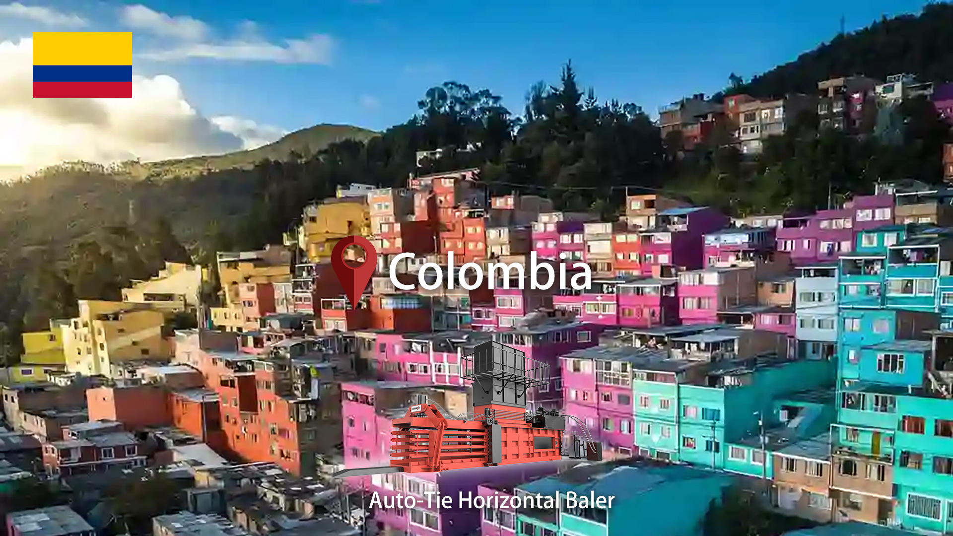 Colombia: ENERPAT Instalada máquina prensa balas hidráulica para papel usado