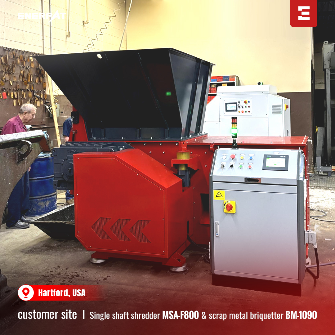 ENERPAT Sistema de briquetas de virutas de aluminio F800+BM1090 instalado
